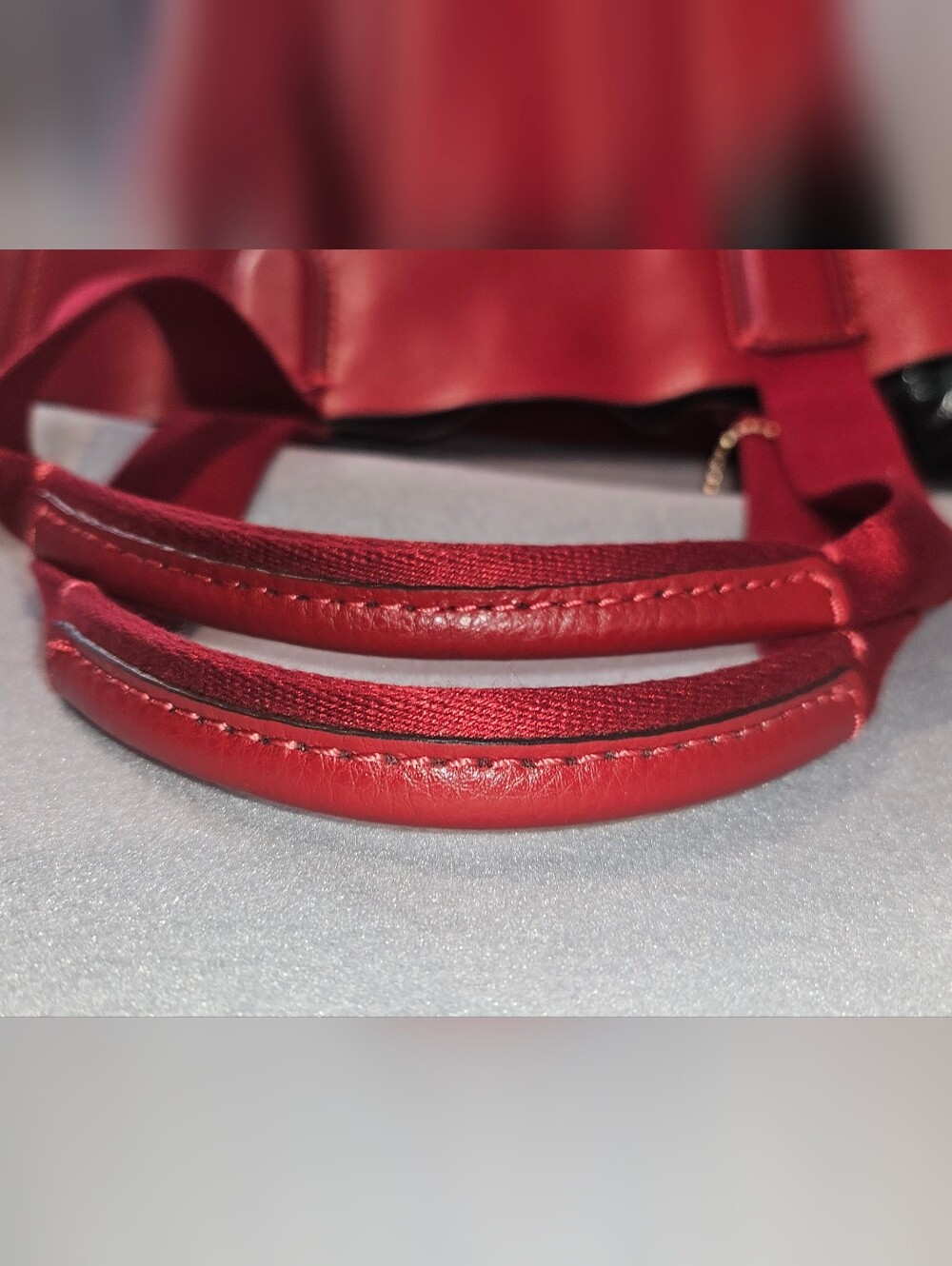 Coach Derby Cherry Red Leather Tote - Picture 7 of 16